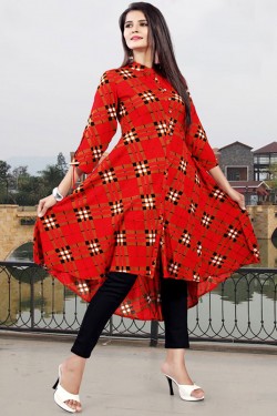 Gorgeous Red Casual Wear Kurti