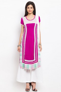 Ultimate Pink Cotton Printed Plus Size Readymade Salwar Suit