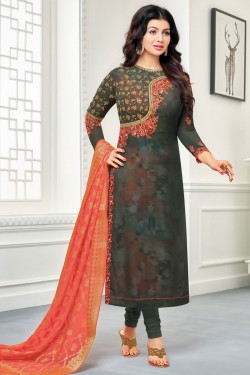Ayesha Takia Supreme Green Georgette Embroidered Work Designer Party Wear Salwar Suit