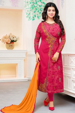 Ayesha Takia Graceful Pink Georgette Embroidered Work Salwar Suit with Nazmin and Chiffon Dupatta