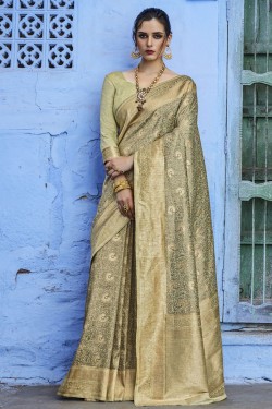 Supreme Green Silk Designer Jaquard Work Saree