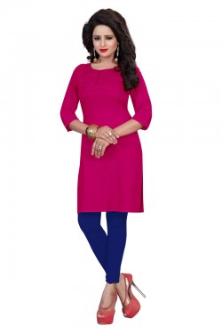 Classic Pink Cotton Embroidered Kurti