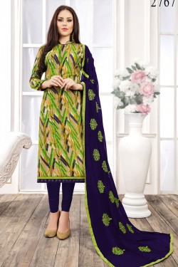 Admirable Green Rayon Embroidered Casual Salwar Suit With Nazmin Dupatta