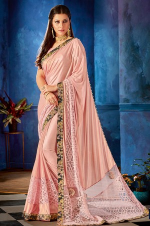 Gorgeous Pink lycra Bridesmaid Saree