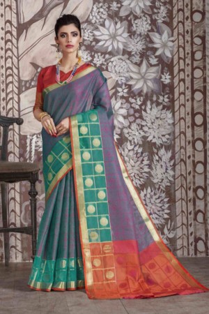 Beautiful Multi Color Designer Silk Border Printed  Saree 
