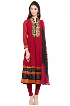 Stylish Maroon Plus Size Readymade Salwar Suit