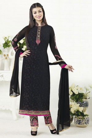 Ayesha Takia Gorgeous Black Georgette Designer Salwar Suit with Nazmin and Chiffon Dupatta