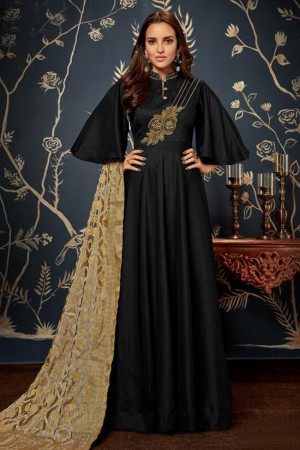Charming Black Designer Long Length Party Wear Anarkali Salwar Suit