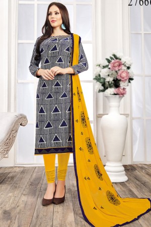 Stylish Blue Rayon Embroidered Casual Salwar Suit With Nazmin Dupatta