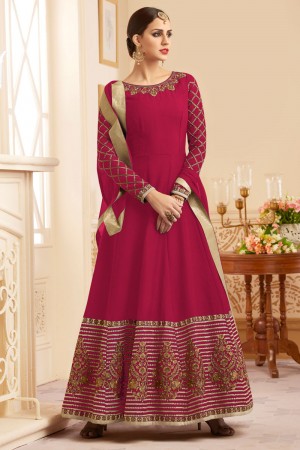 Graceful Pink Heavy Silk Salwar Suit With Nazmin Dupatta