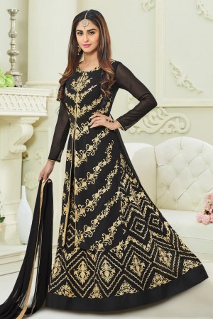Admirable Black Long Length Designer Anarkali Salwars Suit