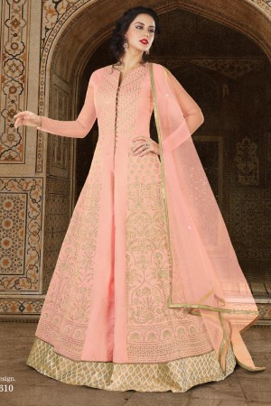 Classic Pink Long Length Casual Wear Salwars Suit